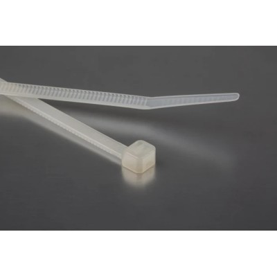 RS PRO Cable Tie Non-Releasable, Natural Polyamide 66, 190 mm x 4.8 mm, Flame Retardant, UL 94 V-2, Model 178-484
