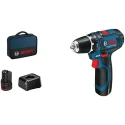 Bosch Cordless 12 V Brushed Motor Drill Driver with 2Ah Lithium-Ion Battery 10 mm Chuck Autolock Type C EU Plug 060186810F