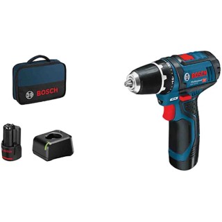 Bosch Cordless 12 V Brushed Motor Drill Driver with 2Ah Lithium-Ion Battery 10 mm Chuck Autolock Type C EU Plug 060186810F