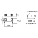 Bulgin 6.3A PCB Mount Fuse Holder for 5 x 20 mm Fuse, 250V AC FX0321