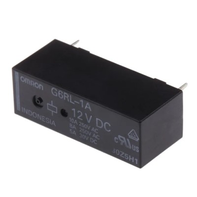 Omron PCB Power Relay, 12V DC Coil, 10A Switching Current, SPST Contact Configuration G6RL-1A DC12