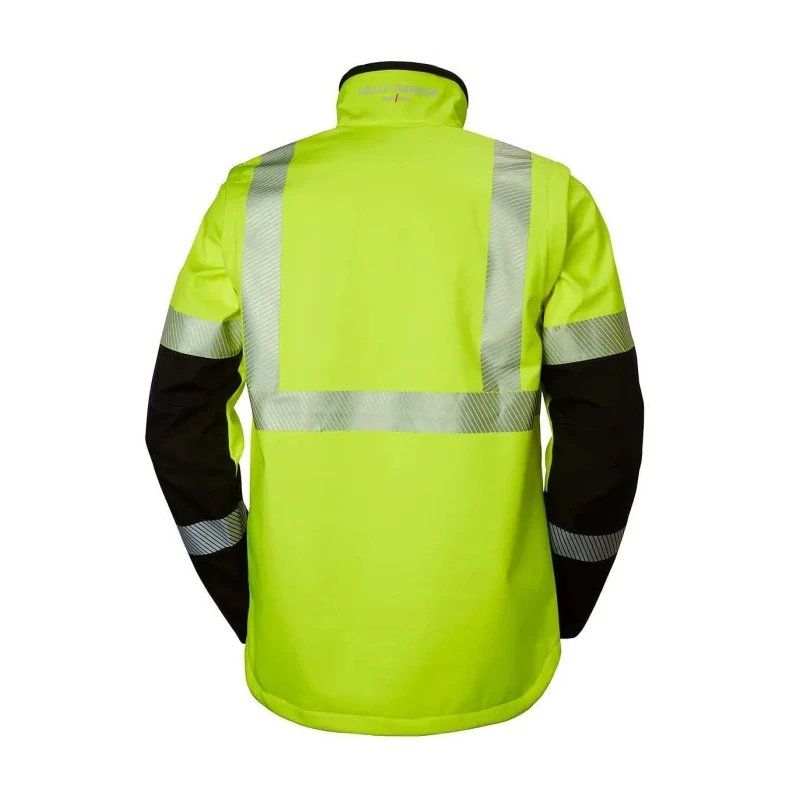 Helly Hansen Unisex Hi Vis Softshell Jacket White Black Yellow Green XL ICU 74272_369-XL
