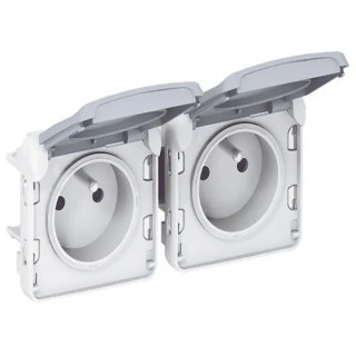 Legrand 16A White 1 Gang Plug Socket Plexo Indoor & Outdoor Flush Mount Type E 0 696 21