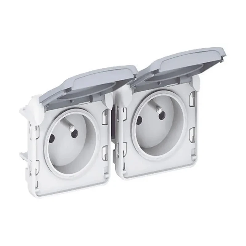 Legrand 16A White 1 Gang Plug Socket Plexo Indoor & Outdoor Flush Mount Type E 0 696 21