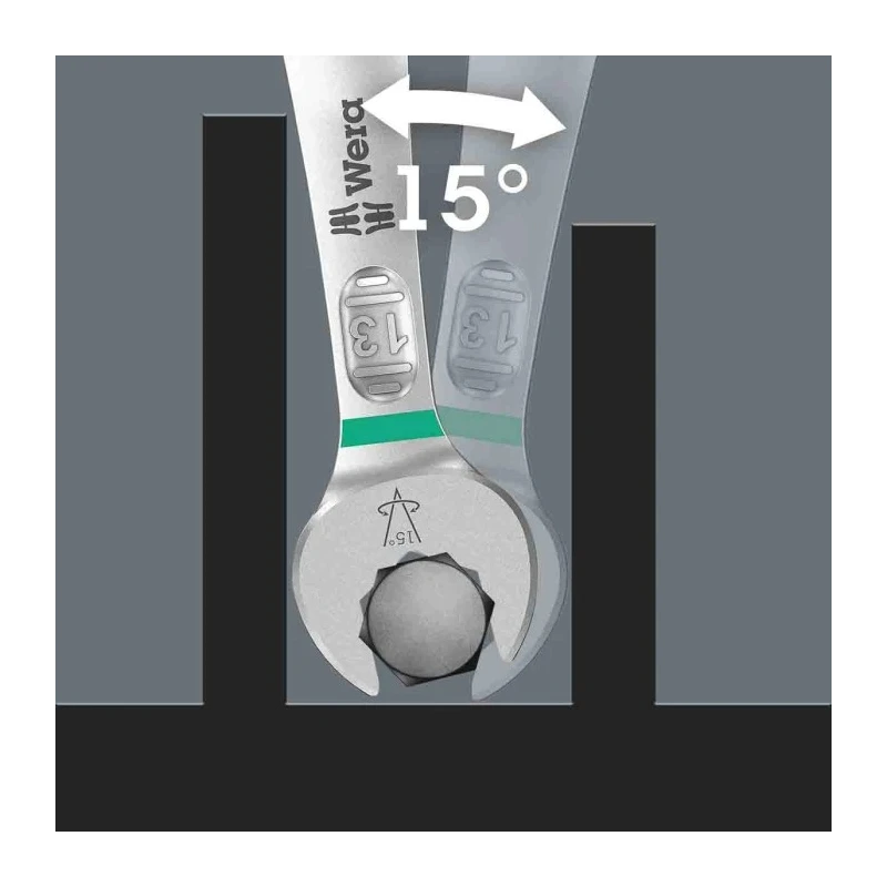 Wera 5-Piece Combination Ring Spanner Set 8 To 19 mm Chrome Molybdenum Steel 05020230001