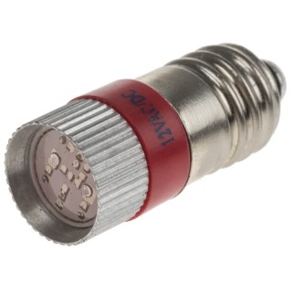 RS PRO Red Indicator Lamp Multichip 12V E10 Base 10mm Diameter 210-024