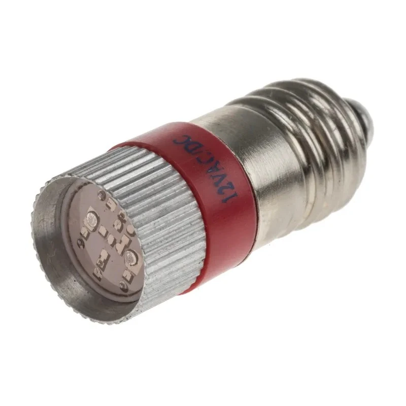 RS PRO Red Indicator Lamp Multichip 12V E10 Base 10mm Diameter 210-024