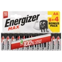Energizer MAX Zinc Manganese Dioxide Alkaline AA Battery 1.5 V 2.5 Ah 12 Pack 7638900437799