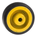 RS PRO Black, Yellow Rubber Trolley Wheel 100kg Load Capacity, 100mm Diameter, 35mm Width, Cast Iron Hub 201-2601