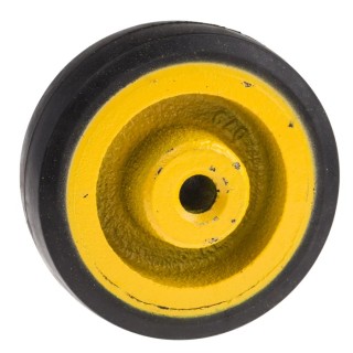 RS PRO Black, Yellow Rubber Trolley Wheel 100kg Load Capacity, 100mm Diameter, 35mm Width, Cast Iron Hub 201-2601