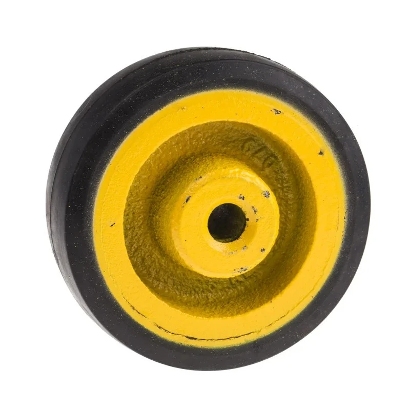 RS PRO Black, Yellow Rubber Trolley Wheel 100kg Load Capacity, 100mm Diameter, 35mm Width, Cast Iron Hub 201-2601