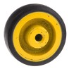 RS PRO Black, Yellow Rubber Trolley Wheel 100kg Load Capacity, 100mm Diameter, 35mm Width, Cast Iron Hub 201-2601