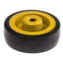 RS PRO Black, Yellow Rubber Trolley Wheel 100kg Load Capacity, 100mm Diameter, 35mm Width, Cast Iron Hub 201-2601