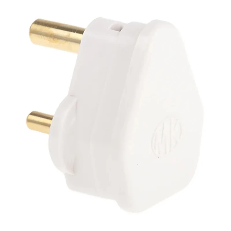 MK Electric 5A UK Mains Plug White Cable Polyvinyl Chloride Urea Formaldehyde Screw 505 WHI