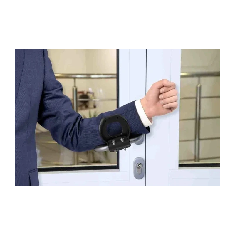 TR Fastenings Black Hands Free Door Opener L-Bow Handle Diameter 19-22 mm 81.5121?PLHN9005L-BOW HANDLE 19-22