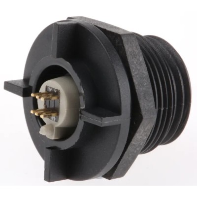 Bulgin USB Connector Micro USB Type AB 1 Port 42V 1A Straight Orientation Through Hole Mount IP68 PX0458