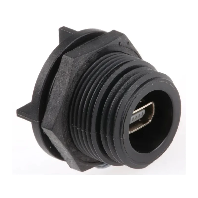 Bulgin USB Connector Micro USB Type AB 1 Port 42V 1A Straight Orientation Through Hole Mount IP68 PX0458