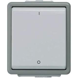 Siemens Grey Rocker Light Switch, 1 Gang Surface Mount, 10A, 250V, IP44, Plastic Material, DELTA Series 5TA4702