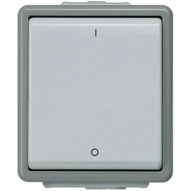Siemens Grey Rocker Light Switch, 1 Gang Surface Mount, 10A, 250V, IP44, Plastic Material, DELTA Series 5TA4702