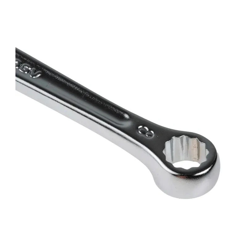 Facom Combination Spanner 8 mm, 133 mm Overall Satin Chrome Finish 12-Point 15° Offset 440.8