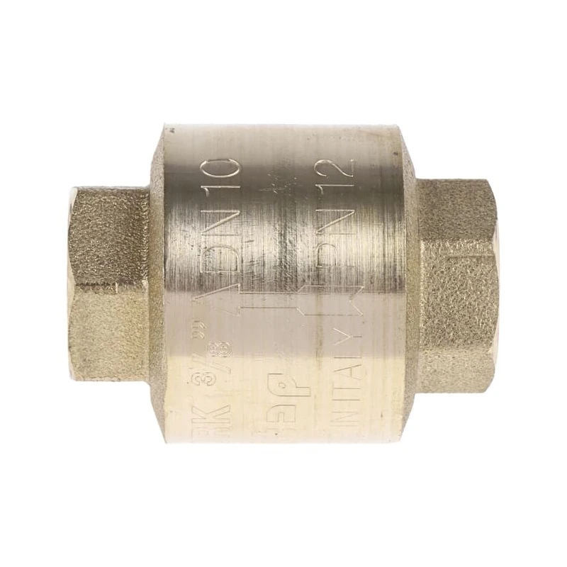 RS PRO Brass Threaded Single Check Valve 3/8 in, 12 bar 486-170