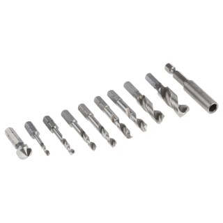 EXACT 11-Piece Twist Drill Bit Set for Metal, High Speed Steel, 3 mm Min, 10 mm Max 4450905