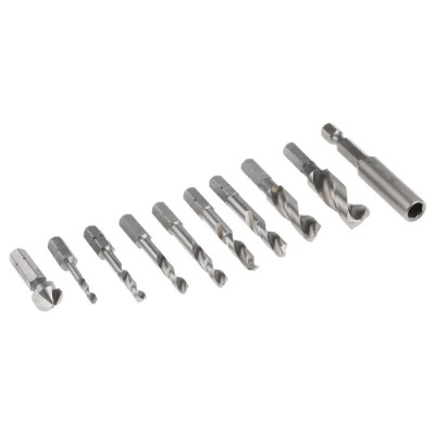 EXACT 11-Piece Twist Drill Bit Set for Metal, High Speed Steel, 3 mm Min, 10 mm Max 4450905
