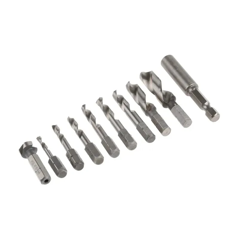 EXACT 11-Piece Twist Drill Bit Set for Metal, High Speed Steel, 3 mm Min, 10 mm Max 4450905