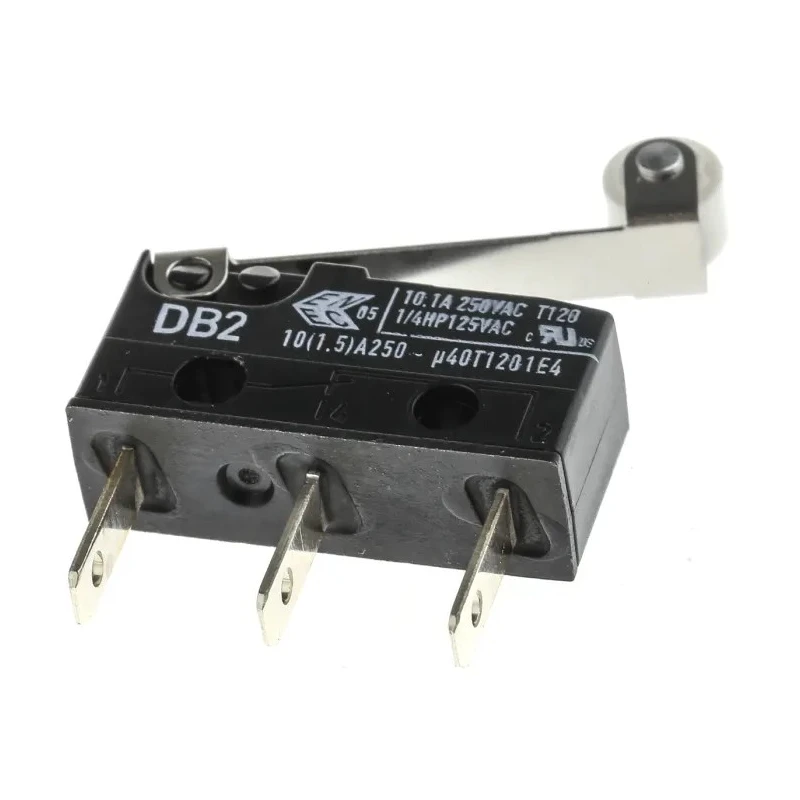 ZF Roller Lever Micro Switch with Tab Terminal, 10.1A, 250 V AC, SPDT, IP50 DB2C-B1RC