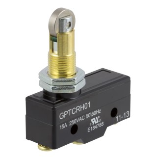 ZF Roller Plunger Micro Switch, Screw Terminal, 15A, 250 V ac, SPDT GPTCRH01