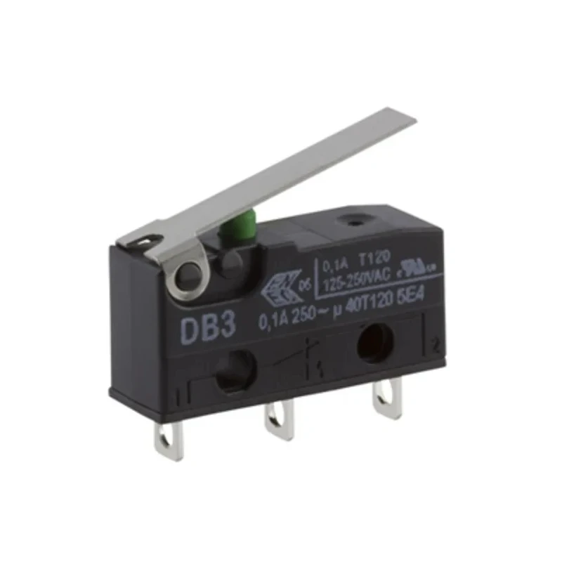 ZF Short Lever Micro Switch, Solder Terminal, 100mA, 250 V AC, SPDT, IP50 DB3C-A1LB