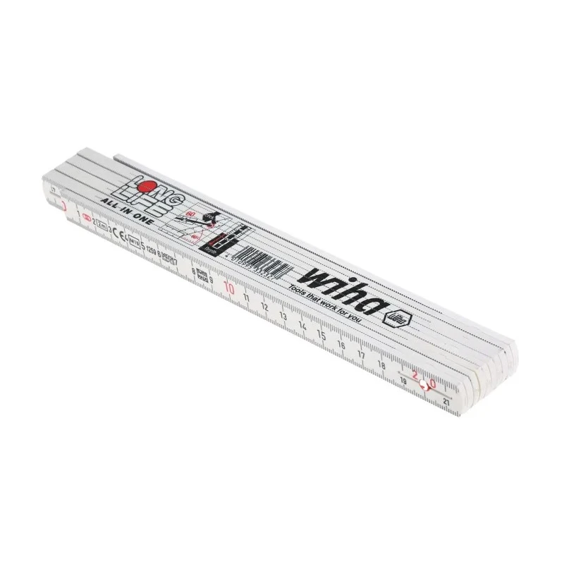 Wiha Fibreglass Reinforced Polyamide 2 Meter Folding Ruler Chemical Resistant CE Class III Accuracy 33232