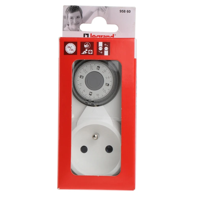 Legrand Analogue Plug In Timer 230V 16A Single Channel Programmable Timer 0 958 60