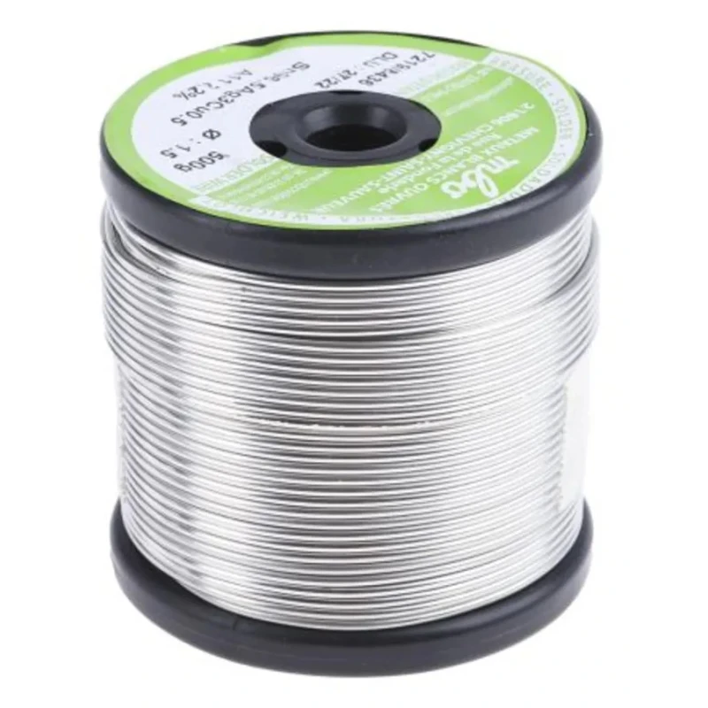 MBO Lead Free Solder Wire 1.5 mm Diameter 217 °C Melting Point Rosin Flux 500g SN96.5 AG3 CU0.5 15/10 A11 - 500G