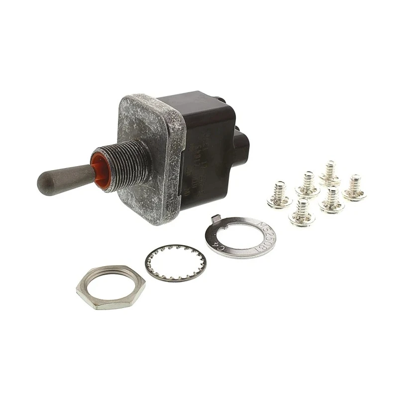 Otto Panel Mount Toggle Switch, On-Off-On, DPDT, Screw Terminal, 28 V dc, 115 V ac, IP68, Stainless Steel Actuator T9-CS2-21