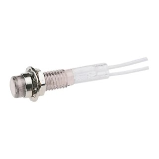 CAMDENBOSS 515 Series White Panel Mount Indicator 28V 25mA Lead Wire Termination Prominent Bezel IND515205-2825-T/OPL