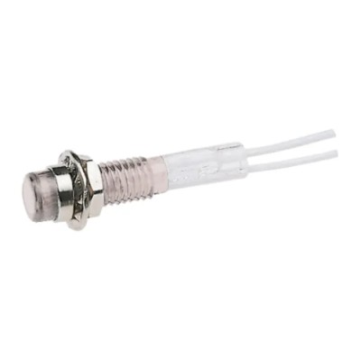 CAMDENBOSS 515 Series White Panel Mount Indicator 28V 25mA Lead Wire Termination Prominent Bezel IND515205-2825-T/OPL