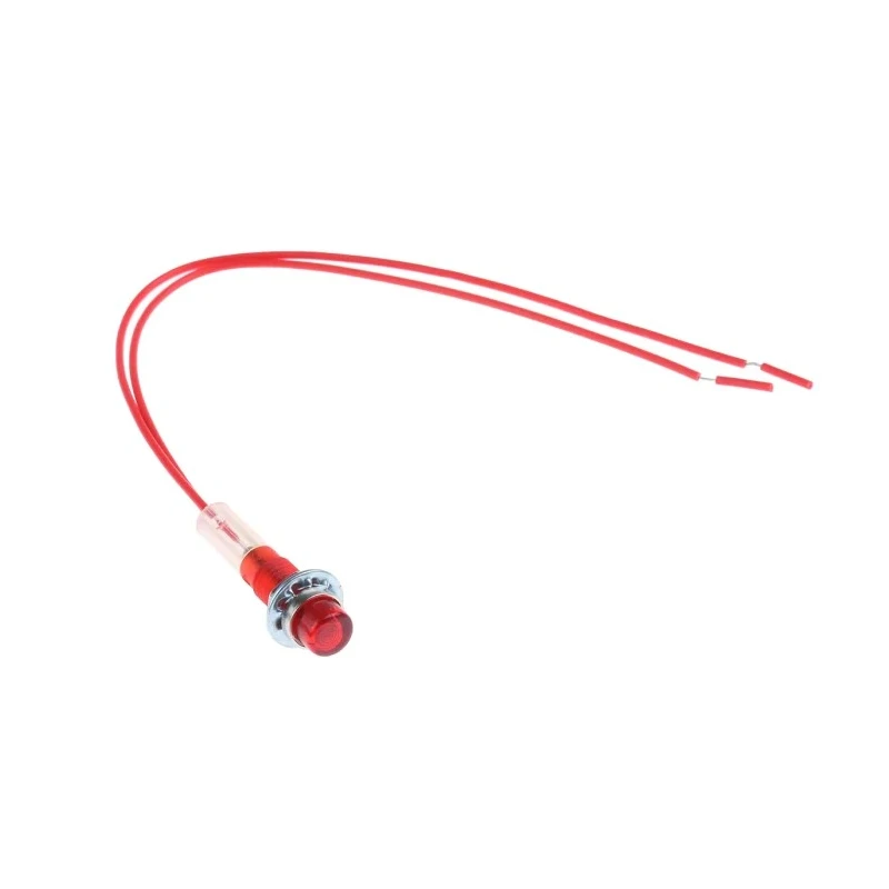 CAMDENBOSS Red Panel Mount Indicator 240V 800µA Lead Wire Termination Prominent Bezel IND515205-240-T/RD
