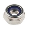 RS PRO Plain Stainless Steel Nylon Insert Locknut M10, DIN 985, Width 17mm, Overall Height 10mm, Model 521-967