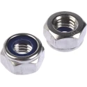 RS PRO Plain Stainless Steel Nylon Insert Locknut M10, DIN 985, Width 17mm, Overall Height 10mm, Model 521-967