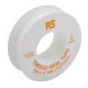 RS PRO White PTFE Thread Seal Tape 12 m x 12 mm Width x 0.075 mm Thickness 512-238
