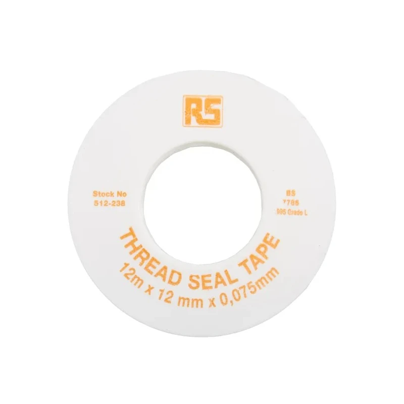 RS PRO White PTFE Thread Seal Tape 12 m x 12 mm Width x 0.075 mm Thickness 512-238