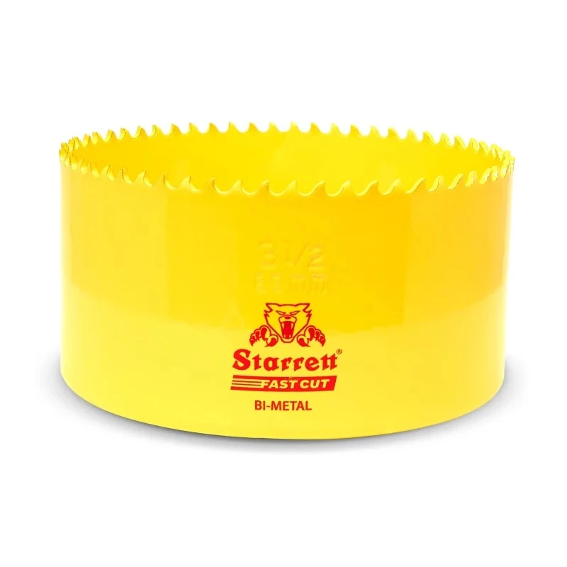 Starrett 89 mm Diameter HSS Bimetal Hole Saw Drill Bit for Stainless Steel, Metal, Mild Steel Sheet FCH0312-G