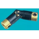 Huco Universal Joint, Plain Type, 1 Joint, 37.6mm Length, Brass Material, Bored Hub, 11.1mm Hub Diameter 103.09.1919
