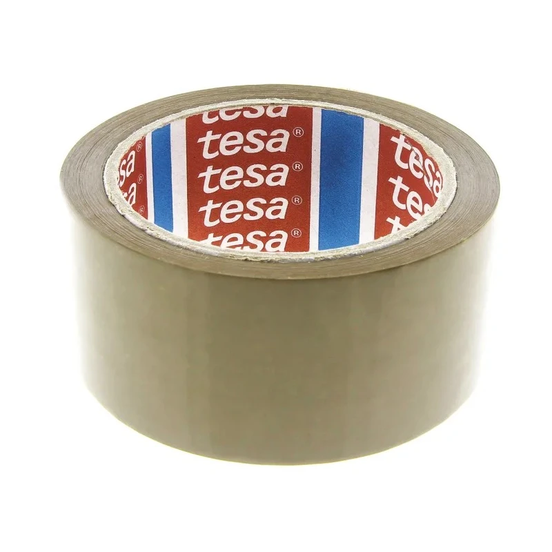 Tesa Brown 4089 Packing Tape 48mm Width x 66m Length, 46μm Thickness, Natural Rubber Adhesive 04089-00255-06