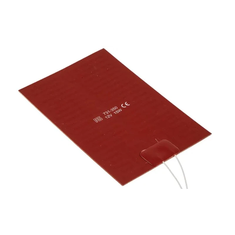 RS PRO Silicone Heater Mat, 12V dc, 15W Rectangle 150 mm x 100 mm 731-350