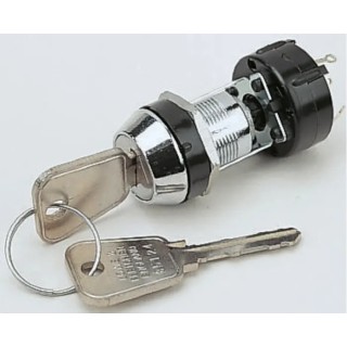Lorlin Key Switch 150mA 3-Way Flat Key Fibreglass Reinforced Polyamide Housing Round Bezel CK 6014