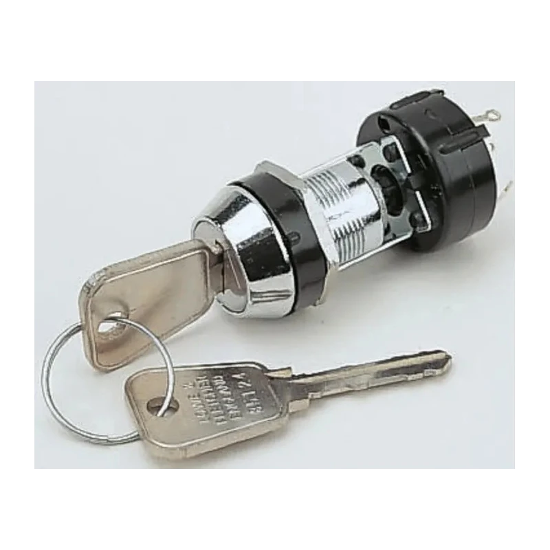 Lorlin Key Switch 150mA 3-Way Flat Key Fibreglass Reinforced Polyamide Housing Round Bezel CK 6014