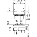 Lorlin Key Switch 150mA 3-Way Flat Key Fibreglass Reinforced Polyamide Housing Round Bezel CK 6014