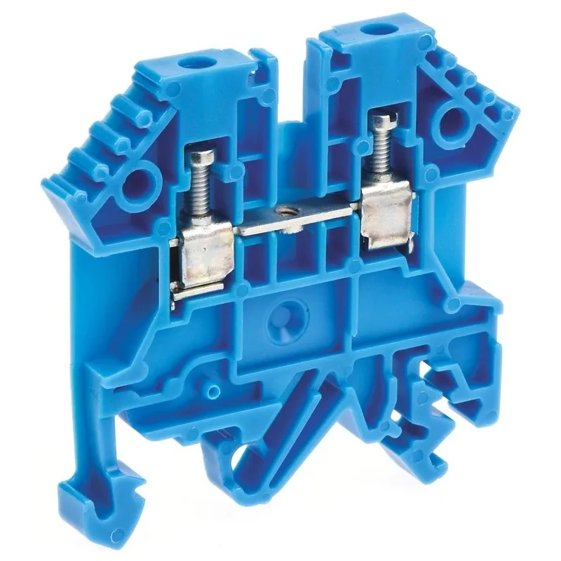RS PRO DIN Rail Terminal Block Blue, 0.2 to 2.5 mm² Cable CSA, 22 to 12 AWG Wire Size, 24A Current, Screw 802-783